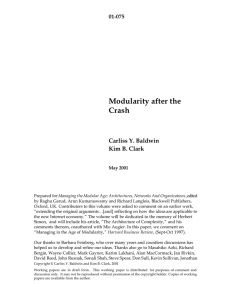 Modularity after the Crash Carliss Y. Baldwin