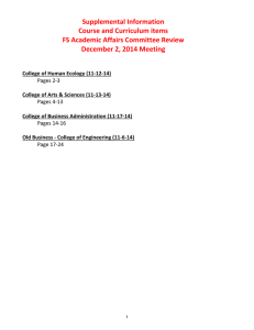 Supplemental Information  Course and Curriculum items  FS Academic Affairs Committee Review  December 2, 2014 Meeting 