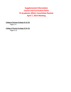 Supplemental Information  Course and Curriculum items  FS Academic Affairs Committee Review  April 7, 2015 Meeting 