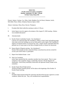 Present: Adams, Cochran, Cox, Elder, Gehrt, Haddock, Rys for Hosni,... McCulloh, Prince, Rolley, Schumm, Ransom, Spears, Zabel MINUTES Faculty Senate Executive Committee