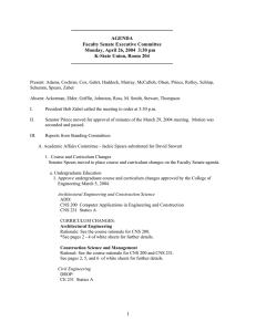 AGENDA Faculty Senate Executive Committee Monday, April 26, 2004  3:30 pm