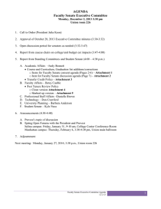 AGENDA Faculty Senate Executive Committee