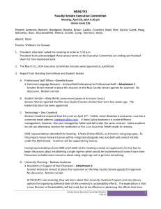 MINUTES  Faculty Senate Executive Committee   Monday, April 28, 2014 3:30 pm 