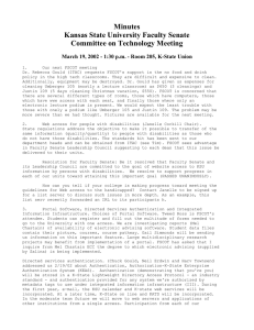 Minutes Kansas State University Faculty Senate Committee on Technology Meeting