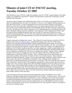 Minutes of joint CITAC/FSCOT meeting, Tuesday October 22 2002