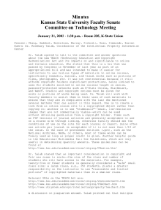 Minutes Kansas State University Faculty Senate Committee on Technology Meeting