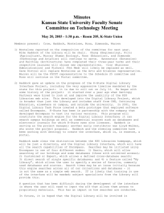Minutes Kansas State University Faculty Senate Committee on Technology Meeting