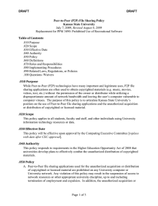 DRAFT Peer-to-Peer (P2P) File Sharing Policy Kansas State University Table of Contents 