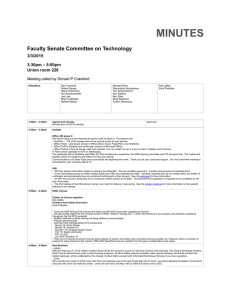 MINUTES Faculty Senate Committee on Technology 3/3/2015 3:30pm – 5:00pm 