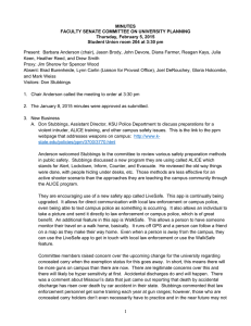 MINUTES FACULTY SENATE COMMITTEE ON UNIVERSITY PLANNING Thursday, February 5, 2015