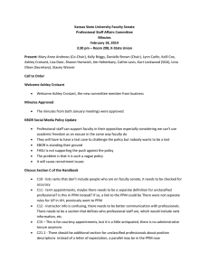 Kansas State University Faculty Senate  Professional Staff Affairs Committee  Minutes  February 18, 2014 