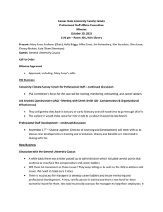 Kansas State University Faculty Senate  Professional Staff Affairs Committee  Minutes  October 20, 2015 