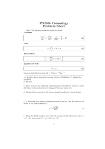 PX389- Cosmology Problem Sheet