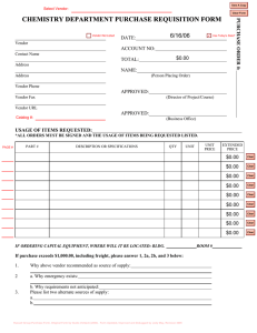 CHEMISTRY DEPARTMENT PURCHASE REQUISITION FORM  P U
