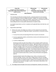 Computer Use Policy for Students 07/2002 SS-045