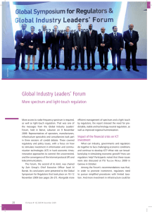 Global Industry Leaders’ Forum More spectrum and light-touch regulation