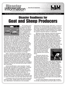 Goat and Sheep Producers Disaster Readiness for