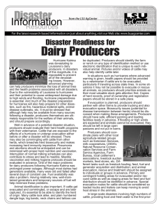 Dairy Producers Disaster Readiness for