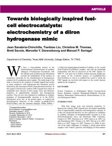Towards biologically inspired fuel- cell electrocatalysts: electrochemistry of a diiron hydrogenase mimic