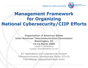 Management Framework for Organizing National Cybersecurity/CIIP Efforts