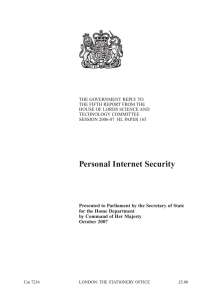 THE GOVERNMENT REPLY TO THE FIFTH REPORT FROM THE TECHNOLOGY COMMITTEE