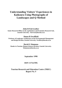 Understanding Visitors’ Experiences in Kaikoura Using Photographs of Landscapes and Q Method