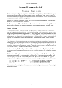 Advanced Programming in C++ Exercise – Smart pointer