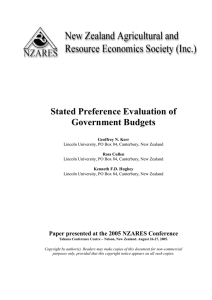 Stated Preference Evaluation of Government Budgets