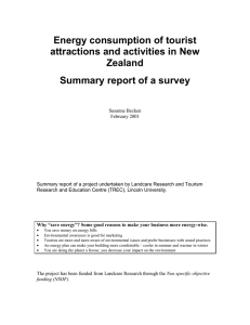Energy consumption of tourist attractions and activities in New Zealand