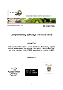 Complementary pathways to sustainability  Lesley Hunt