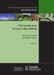 The human face of once-a-day milking Agriculture Group