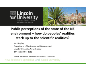 Public perceptions of the state of the NZ