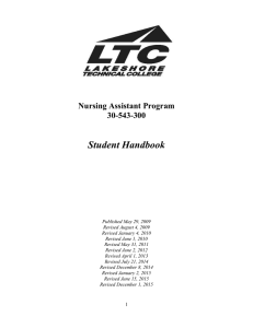 Student Handbook Nursing Assistant Program 30-543-300