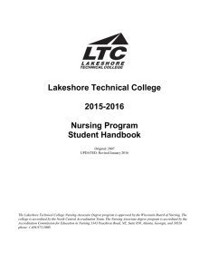 Lakeshore Technical College 2015-2016 Nursing Program