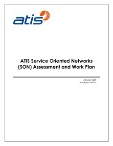 ATIS Service Oriented Networks (SON) Assessment and Work Plan  January 2009