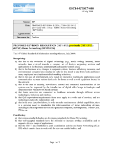 GSC14-GTSC7-008 PROPOSED REVISION  RESOLUTION GSC-14/12 {previously GSC-13/12}: (GTSC) Home Networking (REVISION)