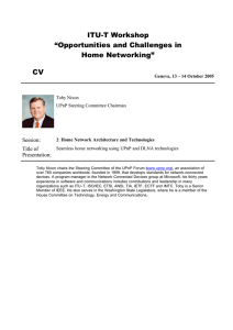 ITU-T Workshop “Opportunities and Challenges in Home Networking” CV