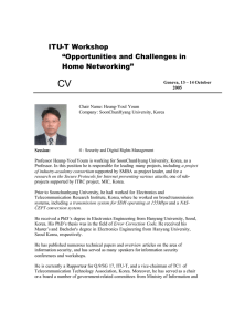 CV  ITU-T Workshop “Opportunities and Challenges in