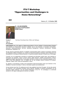 ITU-T Workshop “Opportunities and Challenges in Home Networking” CV