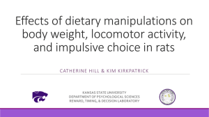 Effects of dietary manipulations on body weight, locomotor activity,
