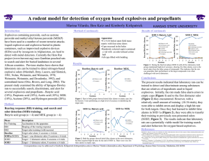 A rodent model for detection of oxygen based explosives and... Marina Vilardo, Ben Katz and Kimberly Kirkpatrick KANSAS STATE UNIVERSITY