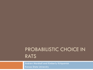 PROBABILISTIC CHOICE IN RATS Andrew Marshall and Kimberly Kirkpatrick Kansas State University