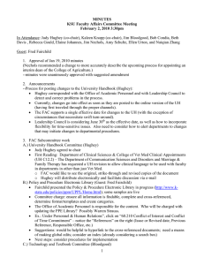 In Attendance: Judy Hughey (co-chair), Kaleen Knopp (co-chair), Jim Bloodgood,... Davis , Rebecca Gould, Elaine Johannes, Jim Nechols, Amy Schultz,... MINUTES