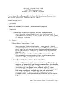 Kansas State University Faculty Senate Faculty Affairs Committee Minutes