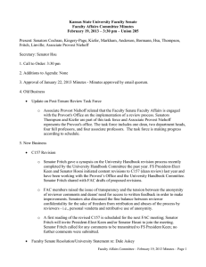 Kansas State University Faculty Senate Faculty Affairs Committee Minutes