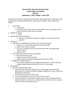 Kansas State University Faculty Senate  Faculty Affairs Committee  Minutes  September 3, 2013; 3:30pm – Union 205 