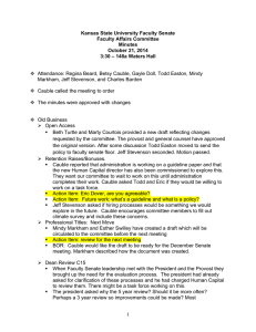 Kansas State University Faculty Senate Faculty Affairs Committee Minutes October 21, 2014