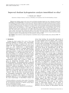 Improved rhodium hydrogenation catalysts immobilized on silica ?