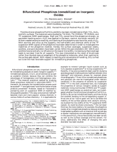 Bifunctional Phosphines Immobilized on Inorganic Oxides Ch. Merckle and J. Blu ¨ mel*