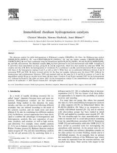 Immobilized rhodium hydrogenation catalysts Christof Merckle, Simone Haubrich, Janet Blu¨mel *